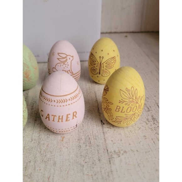 Hallmark Easter decorative wooden eggs pastel home decor set - Picture 4 of 10